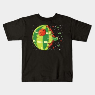 Funny watermelon Spaceship summer fruit design Kids T-Shirt